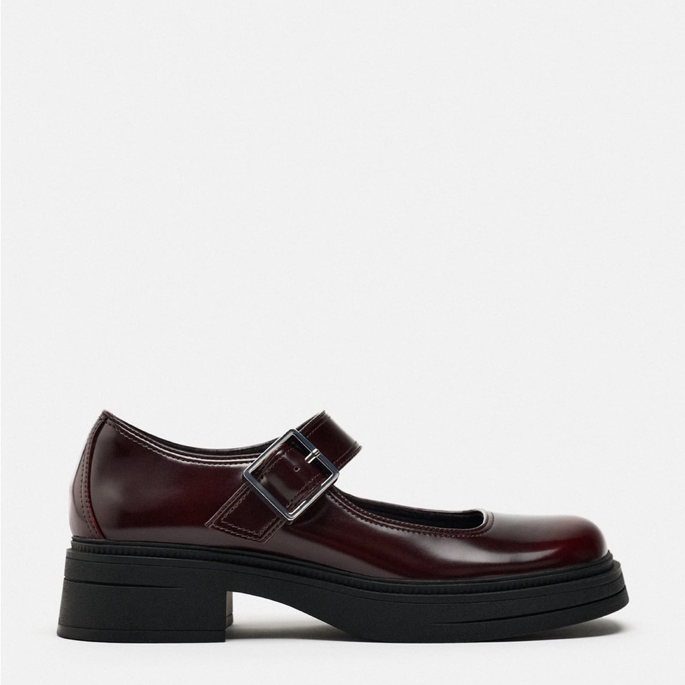 Burgundy/dark red Mary Janes